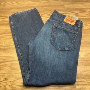 Levis 569 Jeans Mens 34x32 Blue Loose Straight Mid Rise Dark Wash Denim